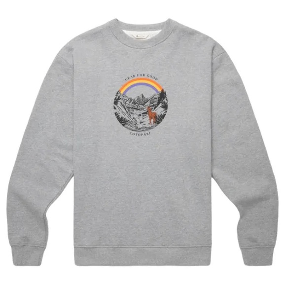 BRAND NWT Cotopaxi Men S Traveling Llama Organic Crew Sweatshirt in Heather - Picture 6 of 11